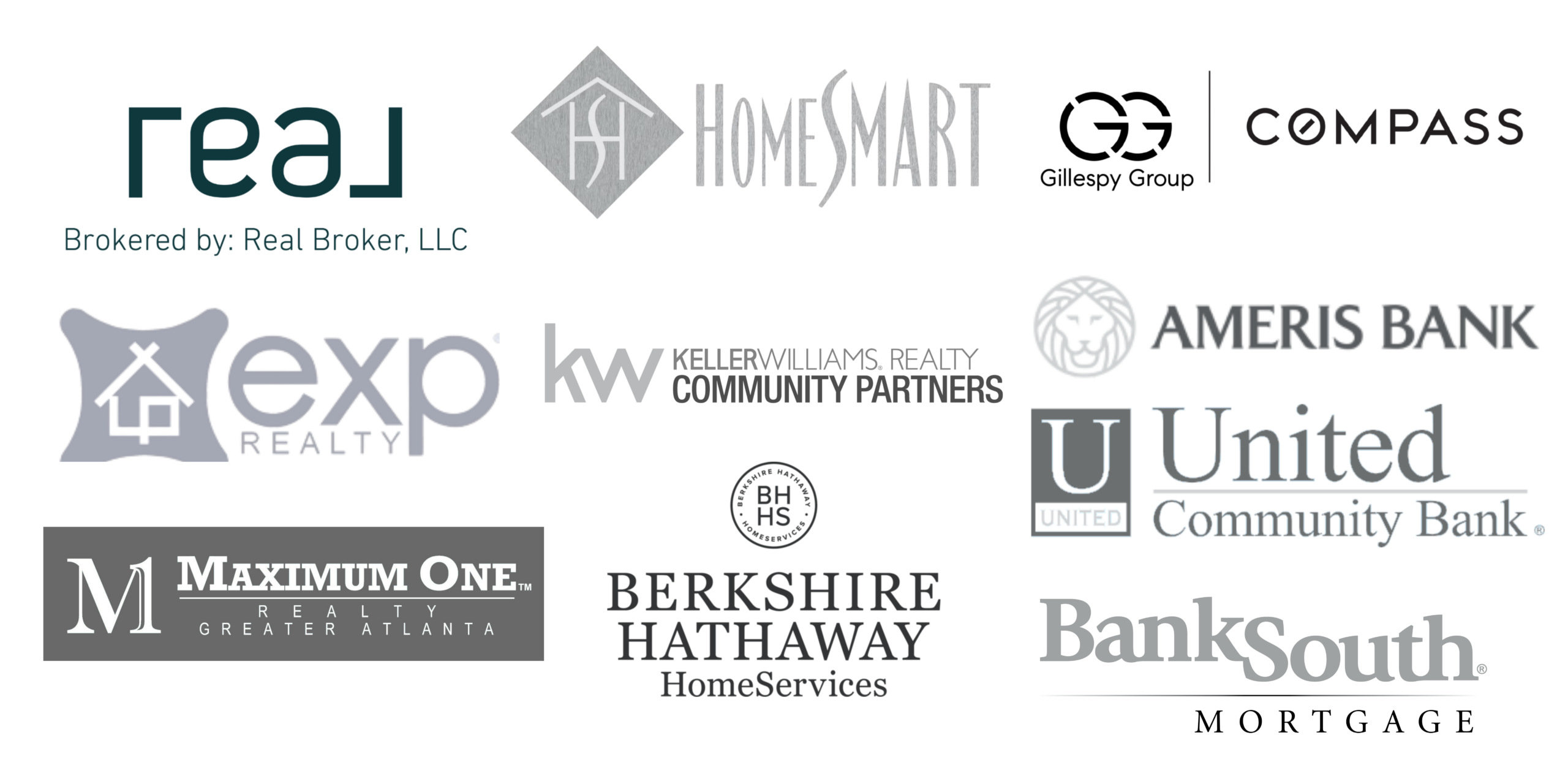Major real estate brokerages, lenders, and closing attorneys